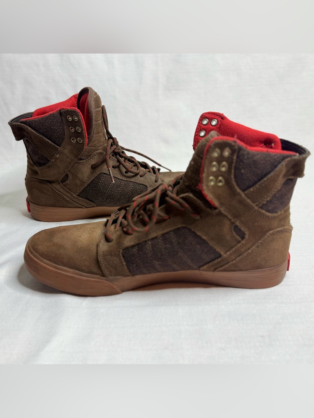 Supra Skytop Chad Muska 001 Men’s Sneakers Brown Suede & Red Colorway 10
